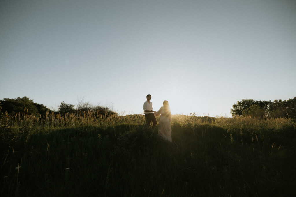 engagement session at golden hour 