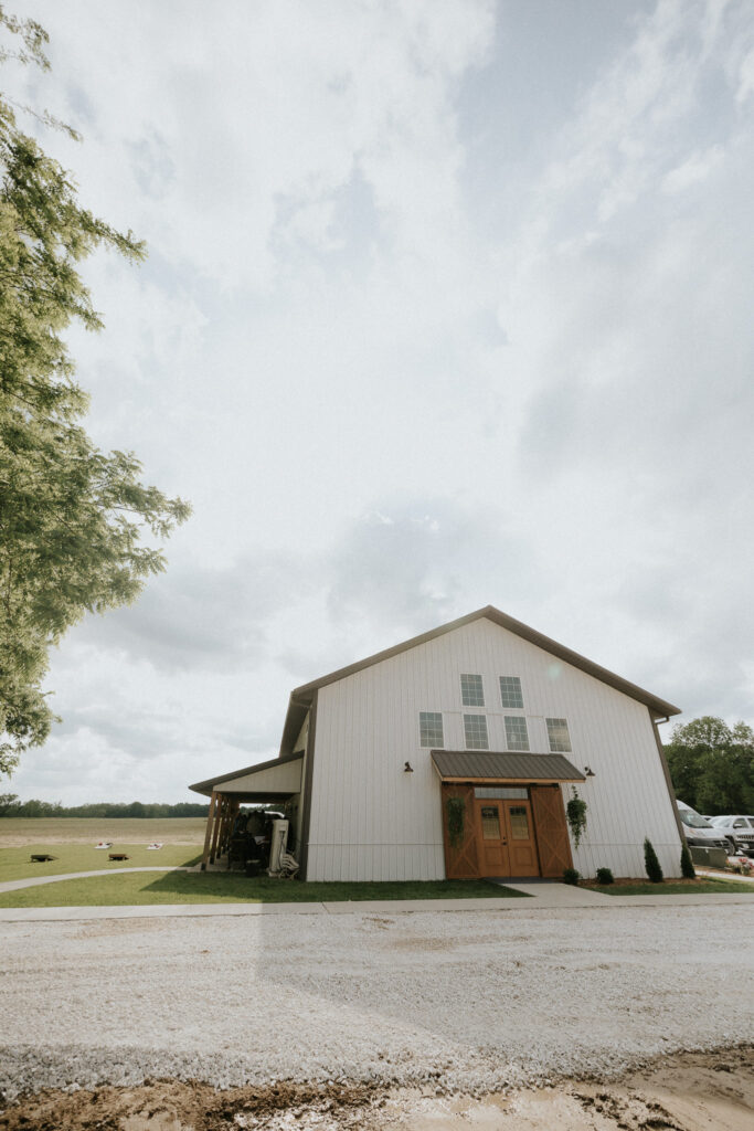 the outside of the hilltop barn reception space