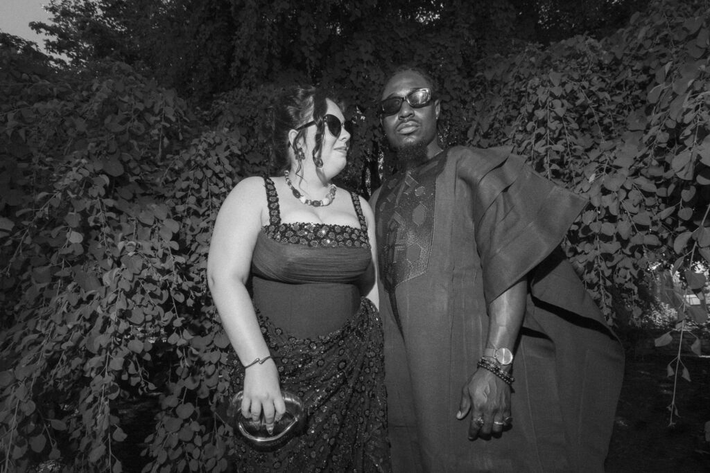editorial black & white photo of couple for their Nigerian pre-wedding shoot 